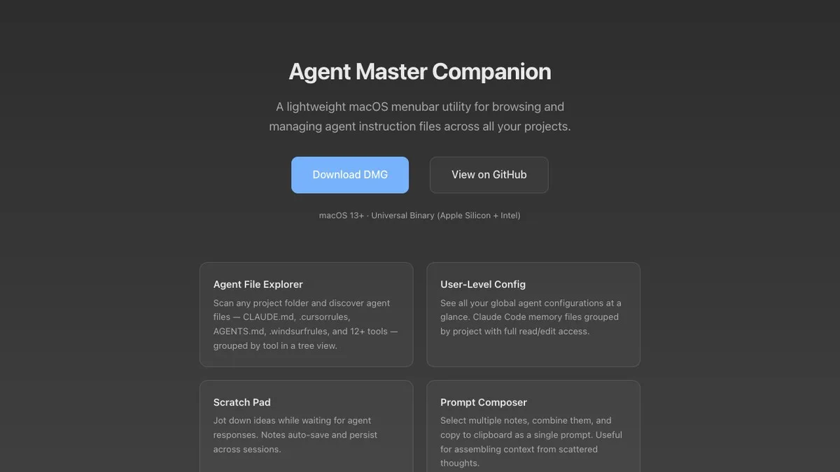 Agent Master Companion