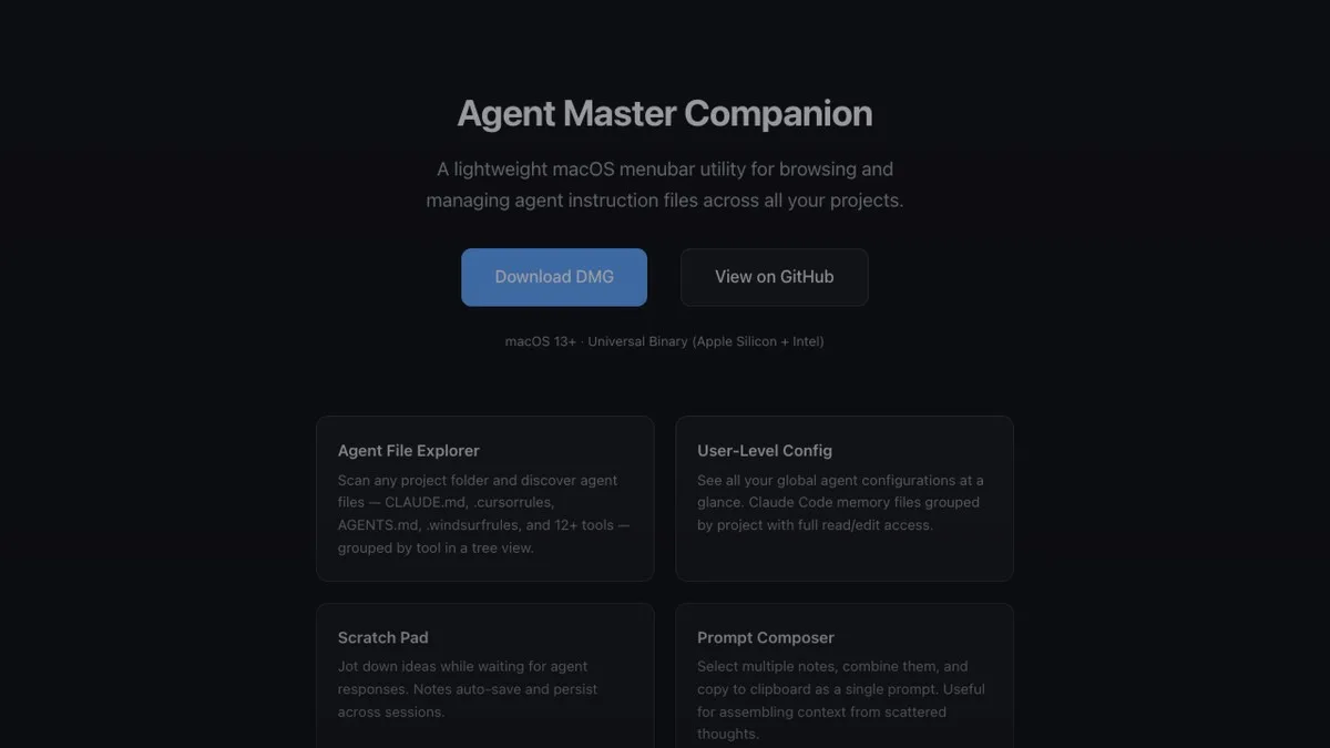 Agent Master Companion