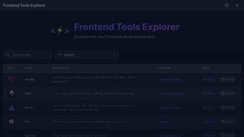 Frontend Tools Explorer